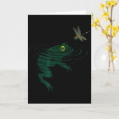 Carte Grenouille nageant, libellule Grenouille, Graphiqu (Fleur jaune)