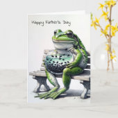 Carte Grenouille Père Avec Des Têtards Dans La Pêche (Fleur jaune)