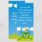 Carte Grenouille Prince 4 po x 9,25 po (Devant / Derrière)