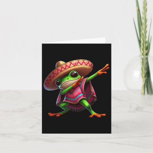 Carte Grenouille qui fait le dab Chapeau Poncho Cinco De (Devant)