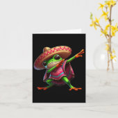 Carte Grenouille qui fait le dab Chapeau Poncho Cinco De (Fleur jaune)