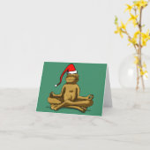 Carte Grenouille relaxante à Noël (Fleur jaune)