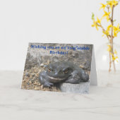 Carte Grenouille souriante géante Salutation d'anniversa (Fleur jaune)