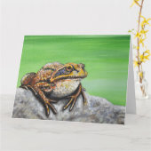 Carte Grenouille sur un rocher (Fleur jaune)