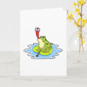 Carte Grenouille sur une feuille avec insecte (Fleur jaune)