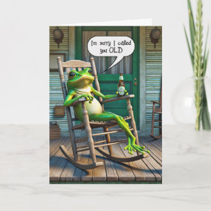Carte Grenouille verte Obtenir un vieil Humour d'anniver