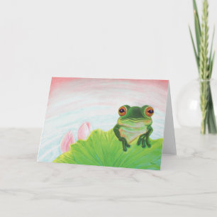 Carte Grenouille verte Se détendre dans l'étang