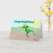 Carte Grenouilles de félicitations (Fleur jaune)