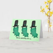 Carte Grenouilles drôles de lutin (Fleur jaune)