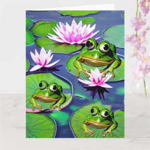 Carte Grenouilles Lotus Et Lily Pad