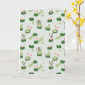 Carte Grenouilles mignonnes dans un étang de nénuphars (Fleur jaune)
