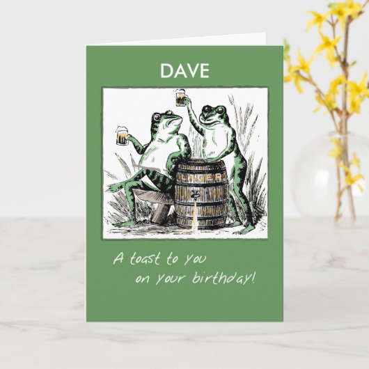 Carte Grenouilles nommées faites sur commande (Fleur jaune)