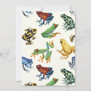 Carte Grenouilles sur blanc naturel