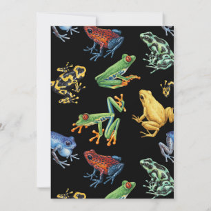 Carte Grenouilles sur noir