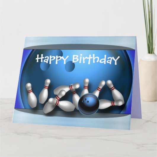 Carte Grève de boule de bowling de joyeux anniversaire (Devant)