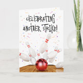 Carte Grève de bowling d'anniversaire (Devant)