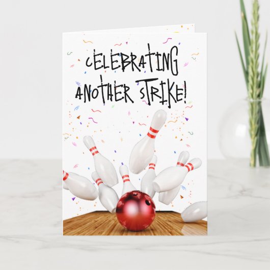 Carte Grève de bowling d'anniversaire (Devant)