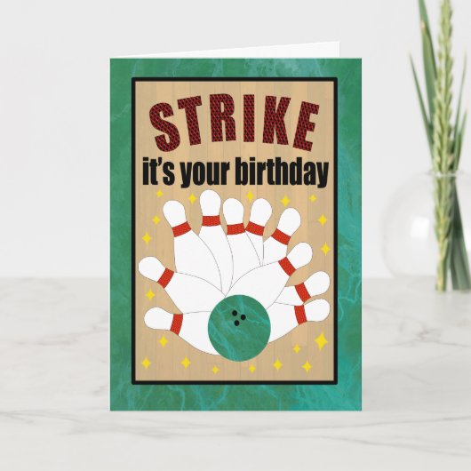 Carte Grève de bowling d'anniversaire (Devant)