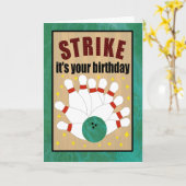 Carte Grève de bowling d'anniversaire (Fleur jaune)