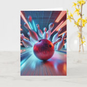 Carte Grève De Bowling Pour Anniversaire (Fleur jaune)