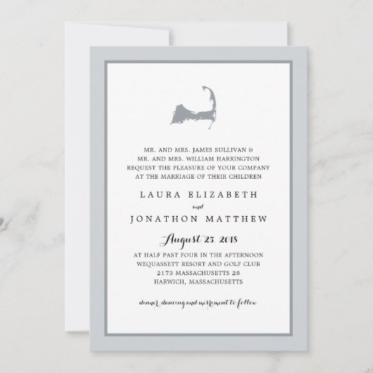 Carte Grey Cape Cod | MARIAGE (Devant)