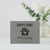Carte Grey Kraft Papier Happy Home Anniversaire Réalité (Debout devant)