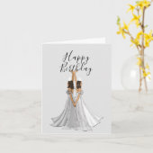 Carte Grey Zodiac déesse Gemini Personnalisé Joyeux Anni (Fleur jaune)