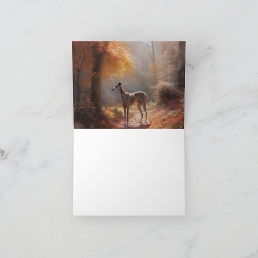 Carte Greyhound à l'automne Feuilles automne Inspiration (Intérieur)