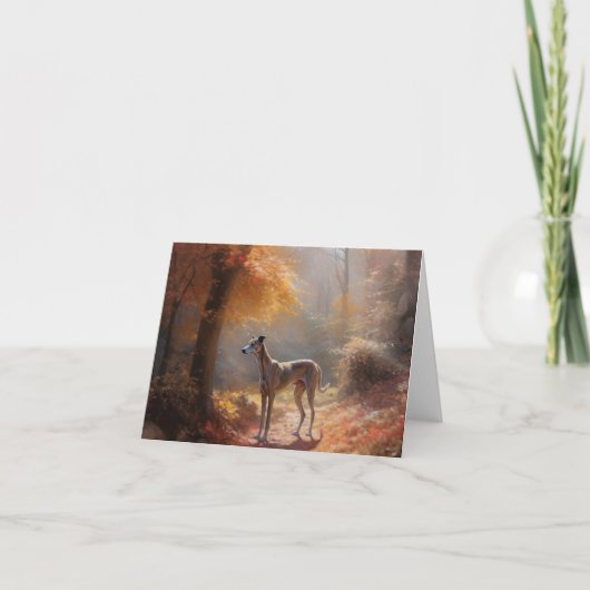 Carte Greyhound à l'automne Feuilles automne Inspiration (Devant)