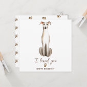 Carte Greyhound Chien maman Chiot Animaux Animaux Animau (Devant/Arrière en situation)