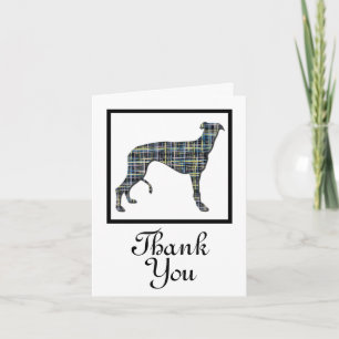 Carte Greyhound Chien Silhouette Merci blanc Salutation