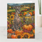 Carte Greyhound Chig Automne Harvest Thankgiving (Devant)