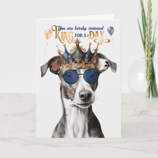 Carte Greyhound Chig King pour jour drôle Anniversaire (Devant)