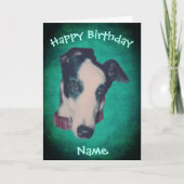 Carte Greyhound Dog Face Anniversaire personnalisé (Devant)