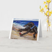 Carte Greyhound en bord de mer (Fleur jaune)