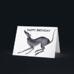 CARTE GREYHOUND HEUREUX ANNIVERSAIRE<br><div class="desc">Cette image a été peinte par l'artiste professionnel Dawn Barker</div>