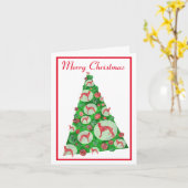 Carte Greyhound Lurcher Chien Silhouette NoëlArbre de No (Fleur jaune)