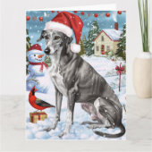 Carte Greyhound Winter Wonderland Christmas Joie (Devant)