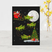 Carte Grhopper Santa Sleigh Flying Funny Magical Christm (Fleur jaune)