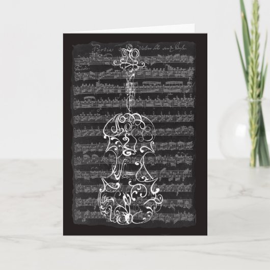 Carte Gribouillage de violon sur le manuscrit de Bach (Devant)