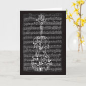 Carte Gribouillage de violon sur le manuscrit de Bach (Fleur jaune)