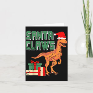 Carte Griffes de Noël Drôle de dinosaure Pun de Noël ave