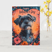 Carte Griffon à poil dur Cœurs Saint-Valentin (Fleur jaune)