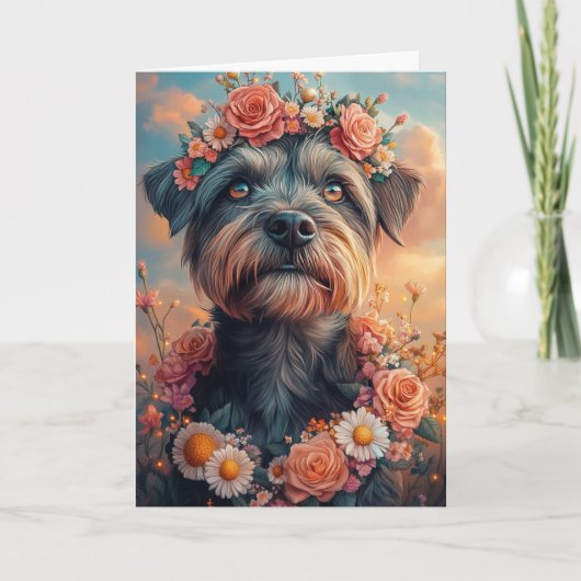 Carte Griffon à poil dur Cœurs Saint-Valentin (Devant)