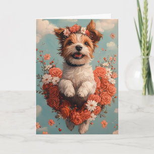 Carte Griffon à poil dur Cœurs Saint-Valentin