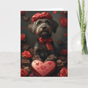 Carte Griffon à poil dur Hearts Saint-Valentin