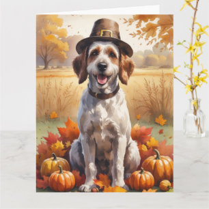 Carte Griffon à poil dur Korthals Feuilles d'automne