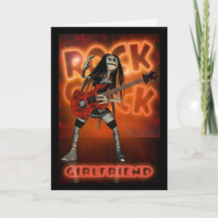 Carte Grilfriend Rock Chick Birthday Card Mooning Ring d