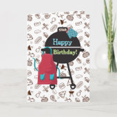 Carte Grill Master Birthday Card avec Fun BBQ Thème (Devant)