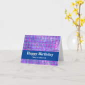 Carte Grille moderne rose et violet Lignes Abstraites (Fleur jaune)